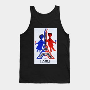 Retro poster - pub - vintage - Paris - Eiffel Tower Tank Top